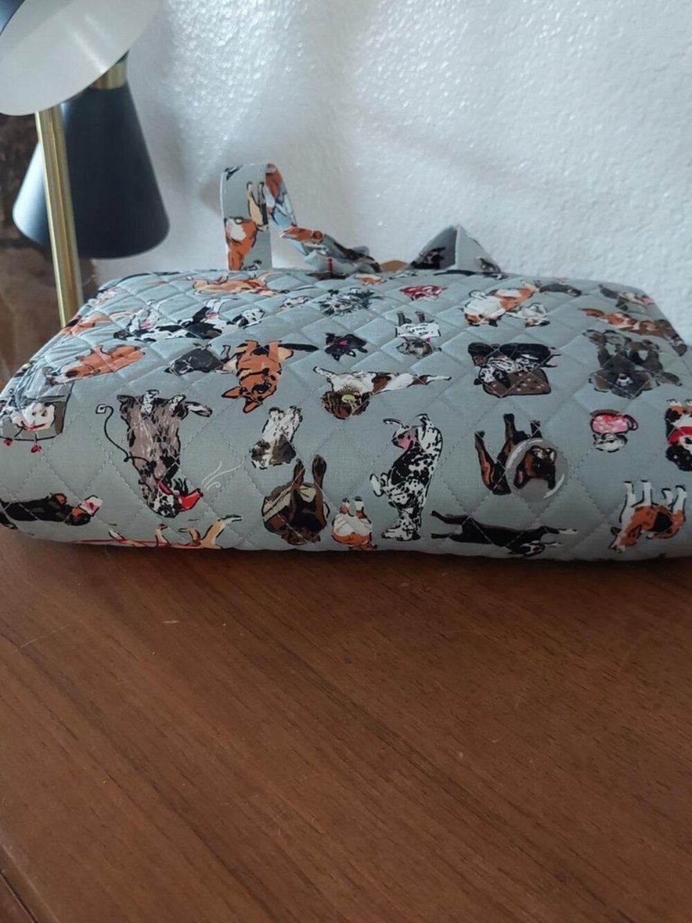 Vera Bradley Grand Hanging Travel Organizer Bag Dog Show Gray Quilted Cotton #ma - Picture 5 of 7